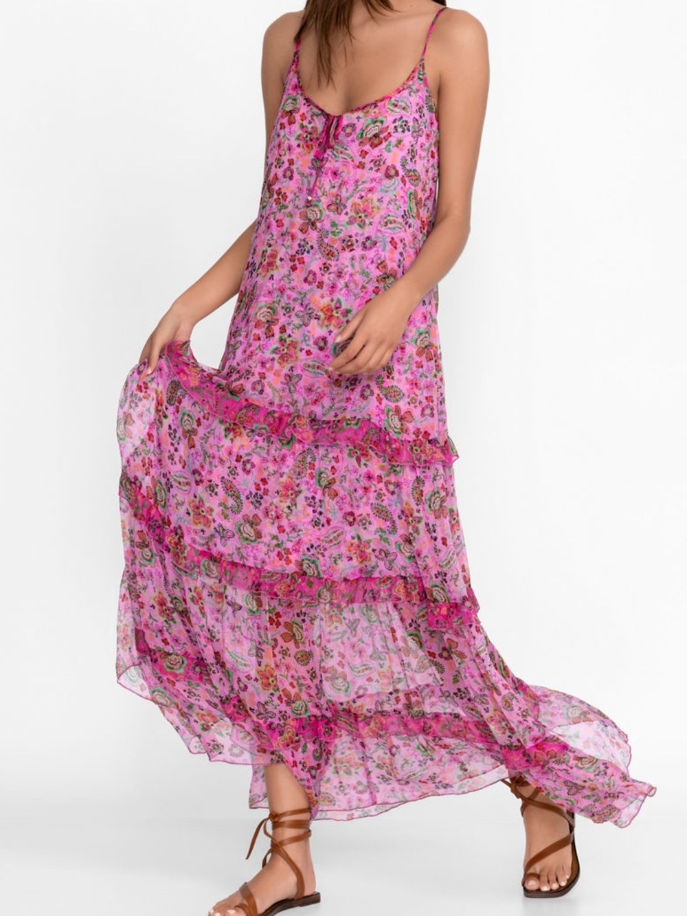 Johnny Was Foxglove Silk Maxi Dress – Size Medium